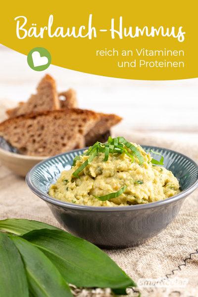 Bärlauch ist ein echtes Superfood und kann sehr abwechslungsreich zubereitet werden. Probiere doch mal einen würzigen Bärlauch-Hummus aus dem vitalstoffreichen Kraut und proteinreichen Kichererbsen!