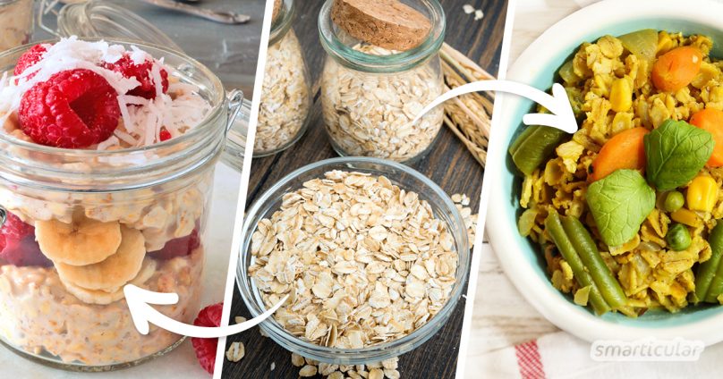 Haferflocken-Rezepte schmecken gut zum Frühstück oder als Abendessen. Nicht nur als Oatmeal - auch in Gebäck und anderen Speisen sorgen die gesunden Getreideflocken für den besonderen Biss.