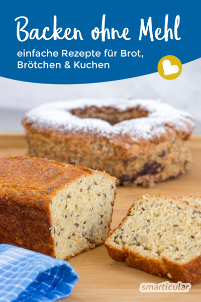 Backen ohne Mehl ist bei herzhaftem Gebäck ebenso möglich wie bei Kuchen. Mit diesen Rezepten gelingen Kuchen und Brot mehlfrei!