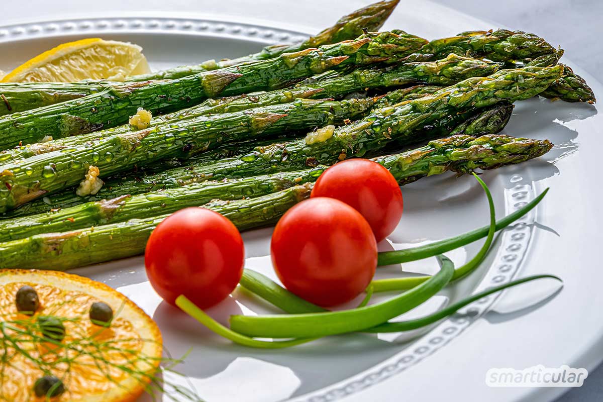Grüner Spargel ist genauso vielseitig verwendbar wie weißer. Mit diesen Rezepten für grünen Spargel lässt sich das Gemüse einfach und trotzdem pfiffig zubereiten.