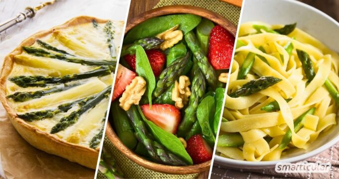 Mit diesen Rezepten für grünen Spargel wird die Saison nicht langweilig! Genieße das Frühlingsgemüse zu Pasta, als Salat uvm.