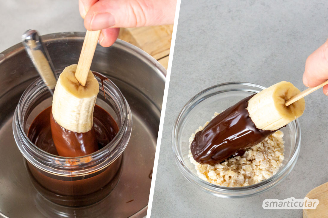 Bananeneis am Stiel selber machen: Rezept für sommerliche Eislollies