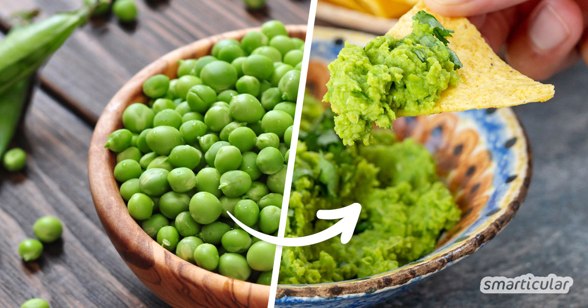 Guacamole ohne Avocado: Das ist einfach und gelingt genauso cremig und erfrischend wie das Original. Probiere Erbsen-Guacamole als regionale Alternative!