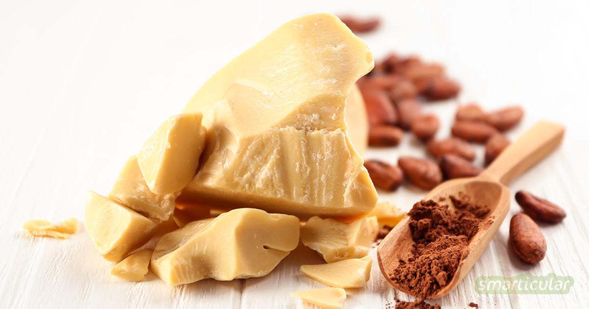 Kakaobutter wird als vielseitige Zutat sowohl für Creme, Lippenpflege und andere Kosmetik, als auch in der Küche verwendet - zum Beispiel für Schokolade.