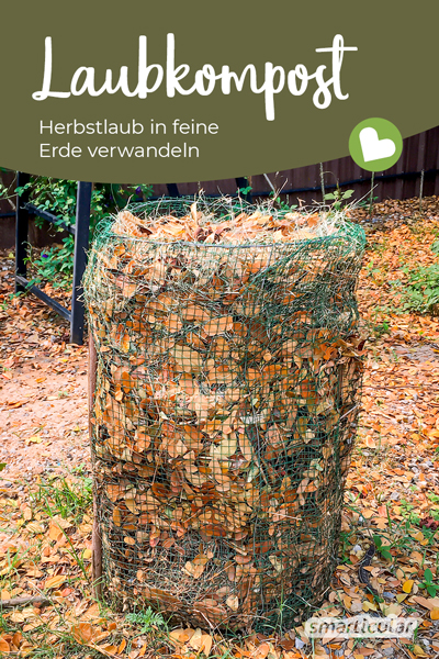 Große Mengen Herbstlaub lassen sich in einem Laubkompost zu fruchtbarer Erde kompostieren, statt sie im Bioabfall zu entsorgen. Wie das geht, erfährst du hier.