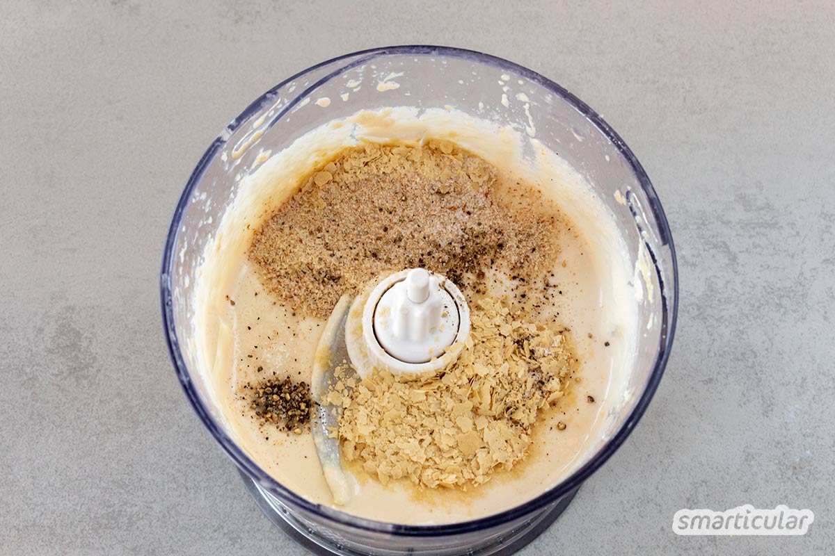 veganer-schmelzkaese-selber-machen-rezept-ersatz-4 Veganer Schmelzkäse ist schnell selbst gemacht - einfaches Rezept für käsigen Genuss ohne tierische Zutaten und frei von Zusatzstoffen.