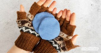 Um dir selbst einen Handwärmer zu nähen, benötigst du nur ein paar Stoffreste und Getreidekörner oder Leinsamen als Füllung. Für warme Hände im Winter!