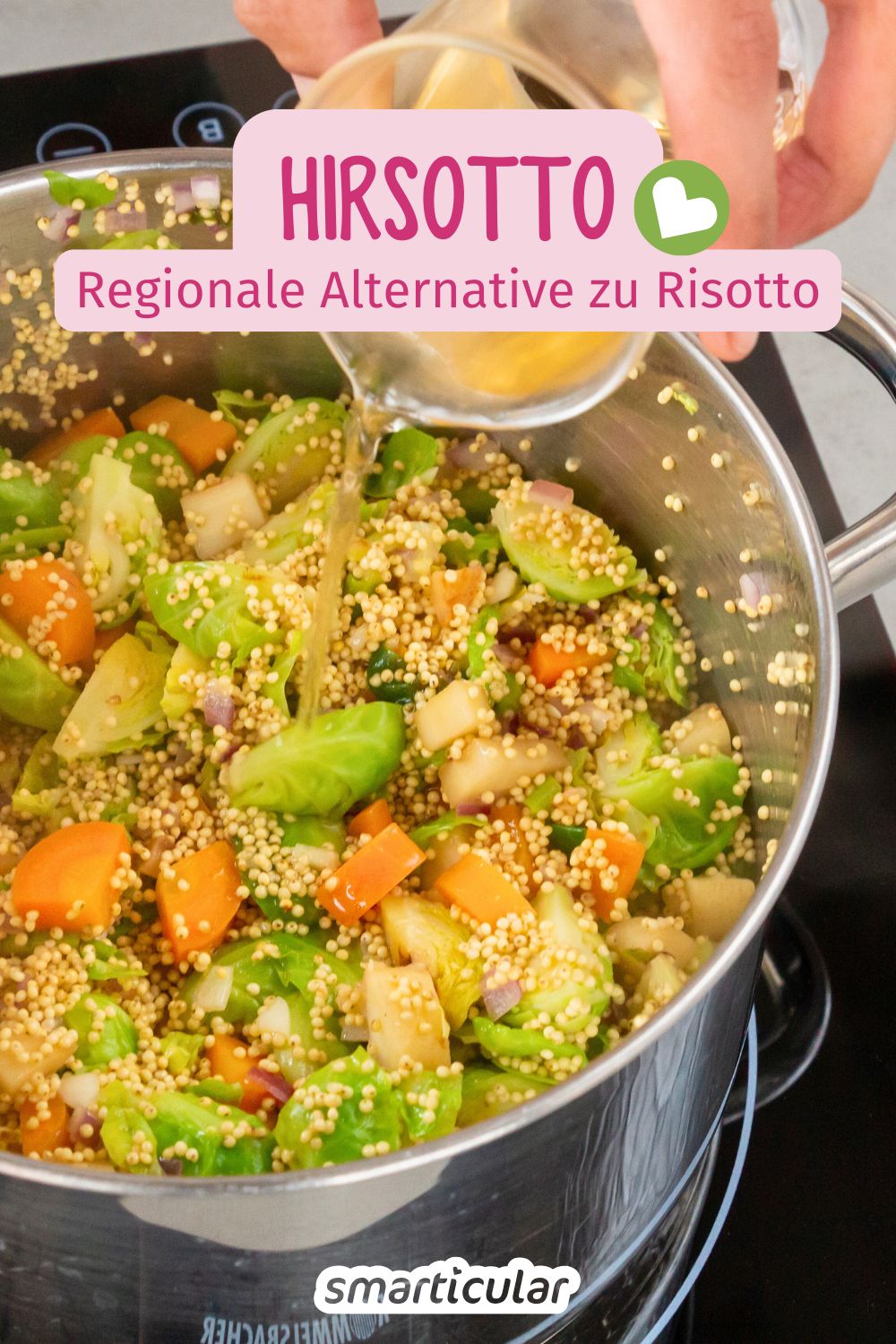 Als vitalstoffreiche Alternative zu italienischem Risotto mit Reis bietet sich ein cremiges Hirsotto mit regionaler Hirse an.