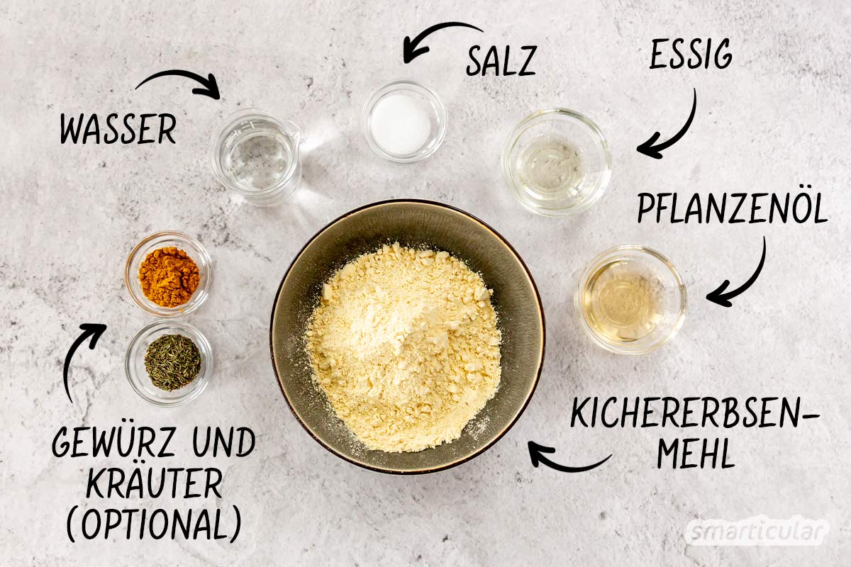 Kichererbsen-Nudeln sind besonders sättigend und sorgen für gesunde Abwechslung auf dem Teller. Die Kichererbsen-Pasta lässt sich einfach selber machen.
