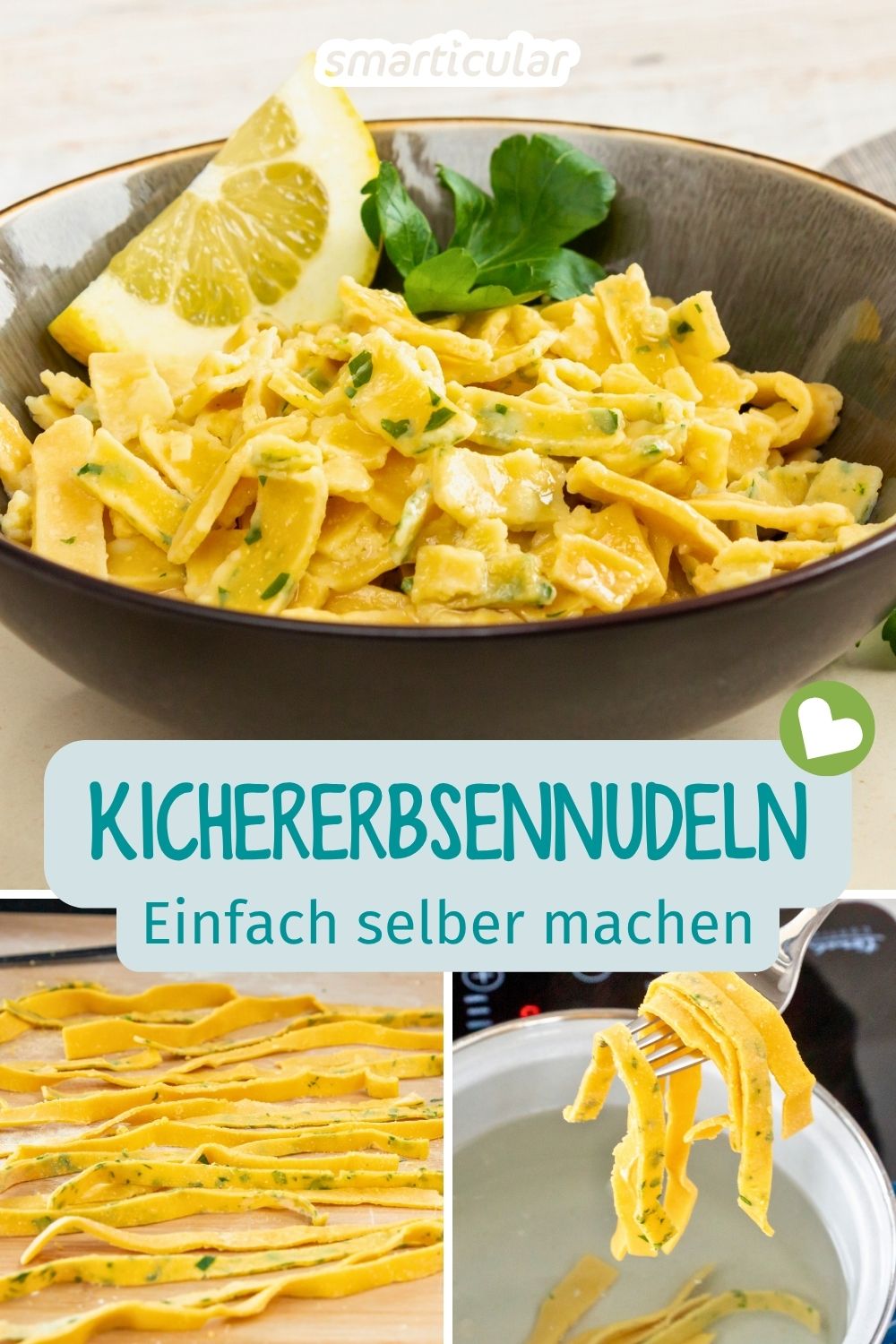 Kichererbsen-Nudeln sind besonders sättigend, sorgen für gesunde Abwechslung auf dem Teller und liefern dir reichlich Protein.