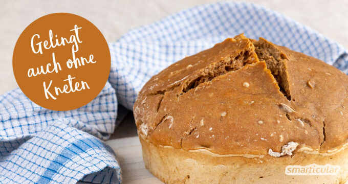 Ein Brot ohne Kneten lässt sich zu Hause einfach selber backen. Alles, was du für ein “no knead bread” brauchst, ist ein Topf und etwas Geduld.