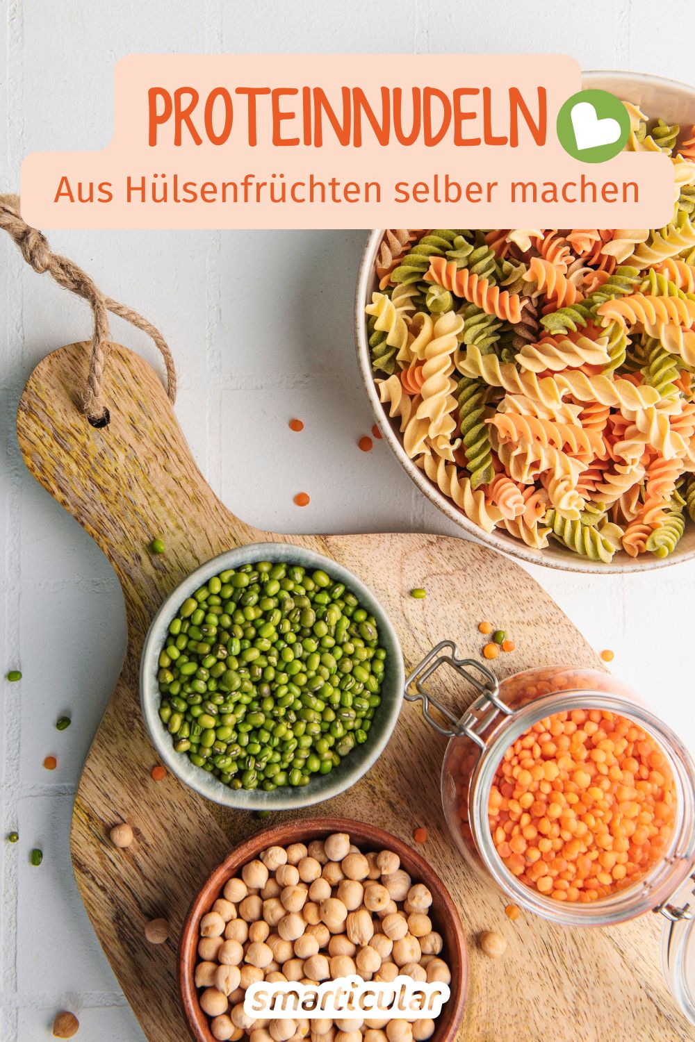 Pasta kann eine echte Eiweißquelle sein - wenn sie aus Hülsenfrüchten besteht! Diese Proteinnudeln lassen sich einfach selber machen.