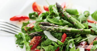 Der gesunde Spargel lässt sich sehr einfach und mit wenigen Zutaten in einen köstlichen Spargelsalat verwandeln, ganz ohne Kochen.