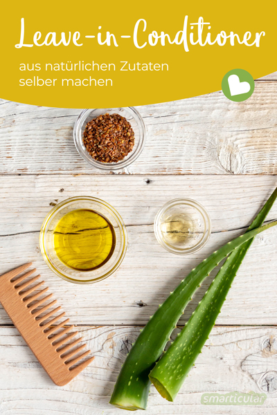 Statt ihn zu kaufen, lässt sich ein Leave-in-Conditioner aus wenigen natürlichen Zutaten ganz einfach selber machen. Das spart Geld und Verpackungsmüll.
