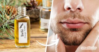 Bartöl selber zu machen, ist gar nicht schwer und bedarf nur zweier Zutaten, die Haut und Haar pflegen, schützen und den Bart wohlriechend beduften.