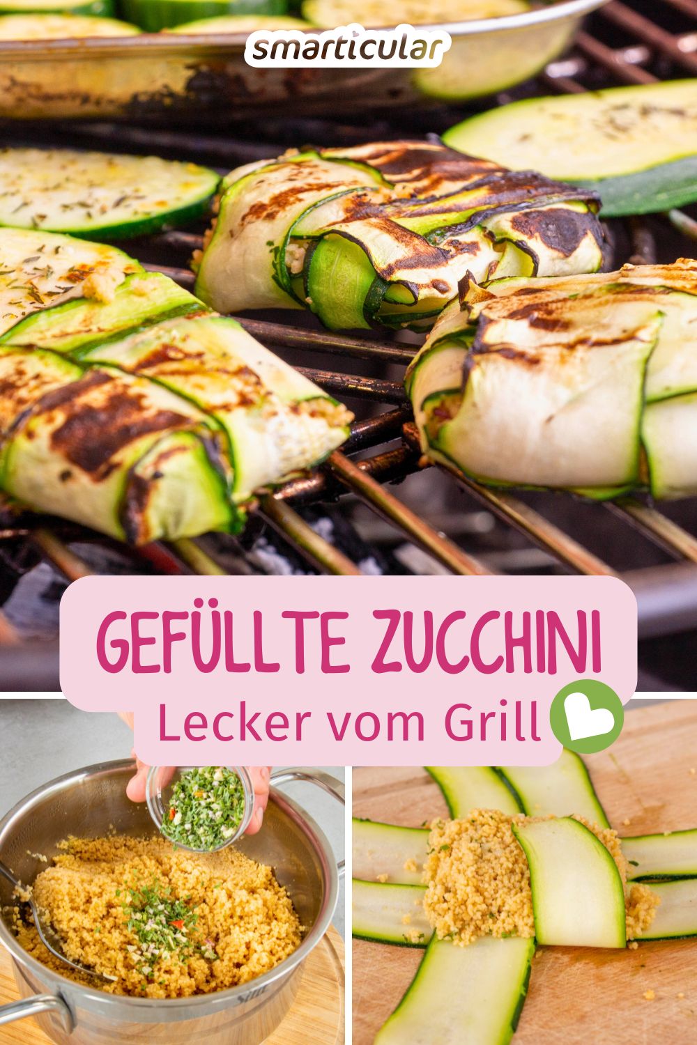 Dieses Rezept für gefüllte Zucchini-Päckchen bietet eine abwechslungsreiche Möglichkeit die Zucchini-Ernte köstlich zu verarbeiten.