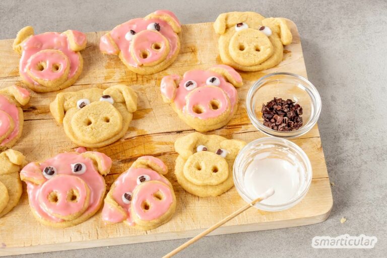 Glücksschweinchen backen - einfache, essbare Glücksbringer als Mitbringsel