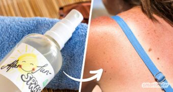 Im Sommer tankt die Haut gern mal mehr Sonne als sonst. Dieses selbst gemachte After-Sun-Spray kühlt und beruhigt die Haut auf wohltuende Art und Weise.