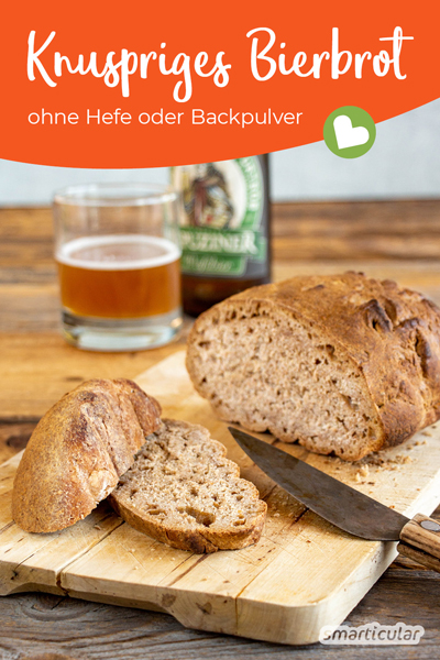 Restbier gehört nicht in den Abfluss, sondern in den Ofen! Aus dem süffigen Getränk lässt sich ein leckeres Bierbrot ohne Hefe-Zusatz oder Backpulver machen.