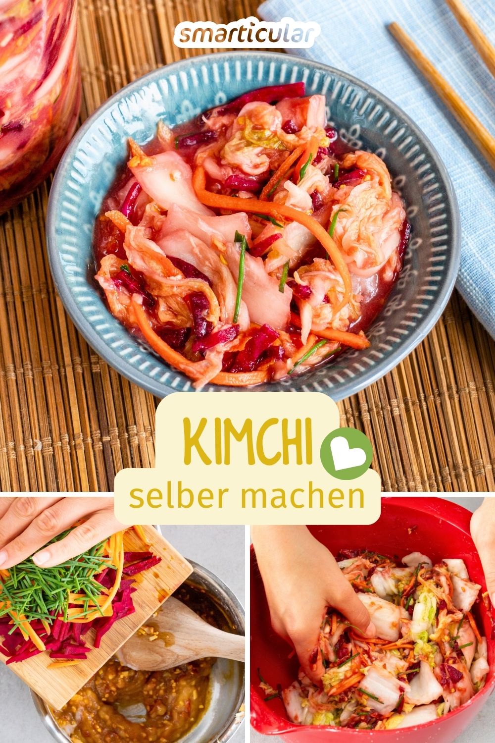 Kimchi selber machen: So leicht gelingt die koreanische Spezialität mit Kohl und Chili, die durch Fermentation lange haltbar und gesund ist.