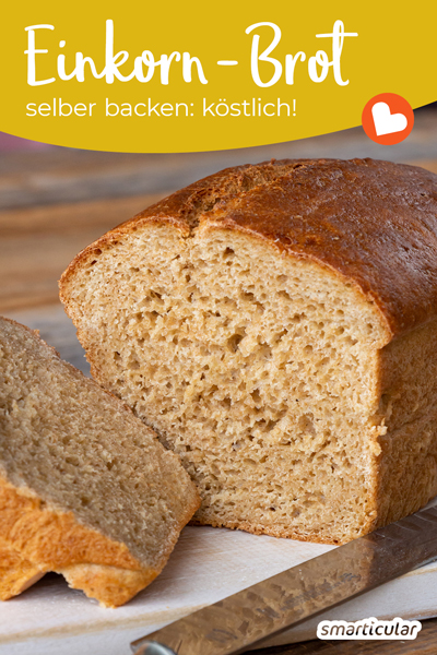 Ein Einkorn-Brot schmeckt köstlich und macht durch viel Eiweiß und Ballaststoffe satt! Lies hier, wie einfach du ein Einkorn-Brot mit Hefe backen kannst.