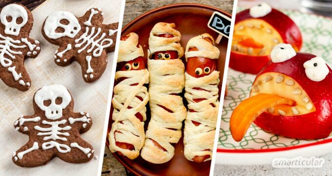Hier kommen fünf schnelle Halloween-Rezepte: Fingerfood in herzhaften, süßen und auch gesunden Varianten hat für jeden Gruselgeschmack etwas zu bieten.