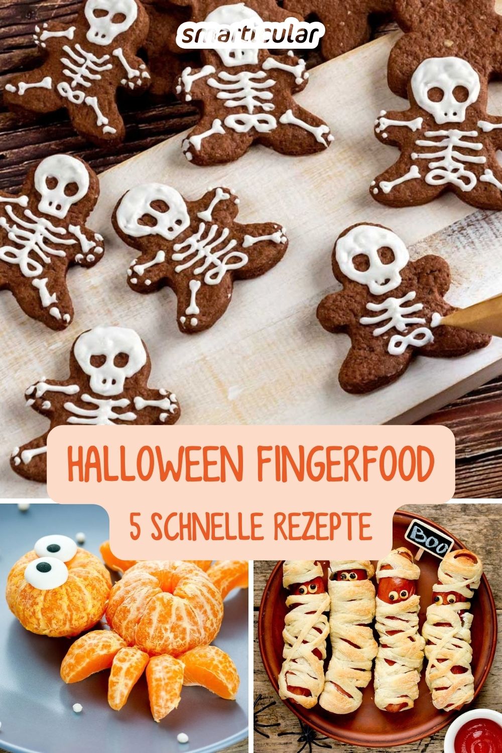 Hier kommen fünf schnelle Halloween-Rezepte: Fingerfood in herzhaften, süßen und auch gesunden Varianten hat für jeden Gruselgeschmack etwas zu bieten.