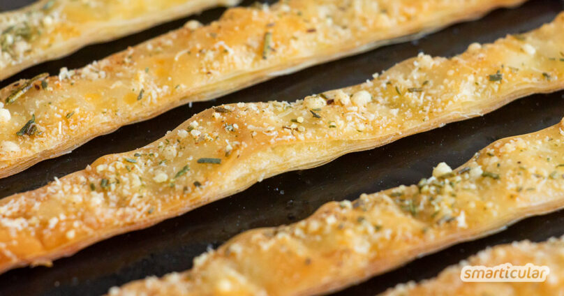 Rezept f&uuml;r K&auml;sestangen mit Filoteig