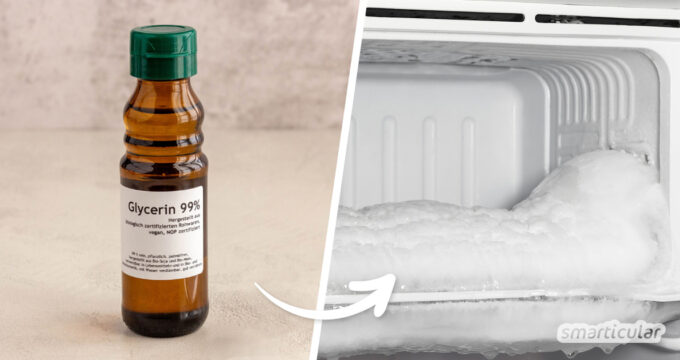 Eis an den Innenwänden des Kühlschranks sollte hin und wieder entfernt werden. Wer dafür den Kühlschrank abtauen möchte, kann sich Glycerin zunutze machen.