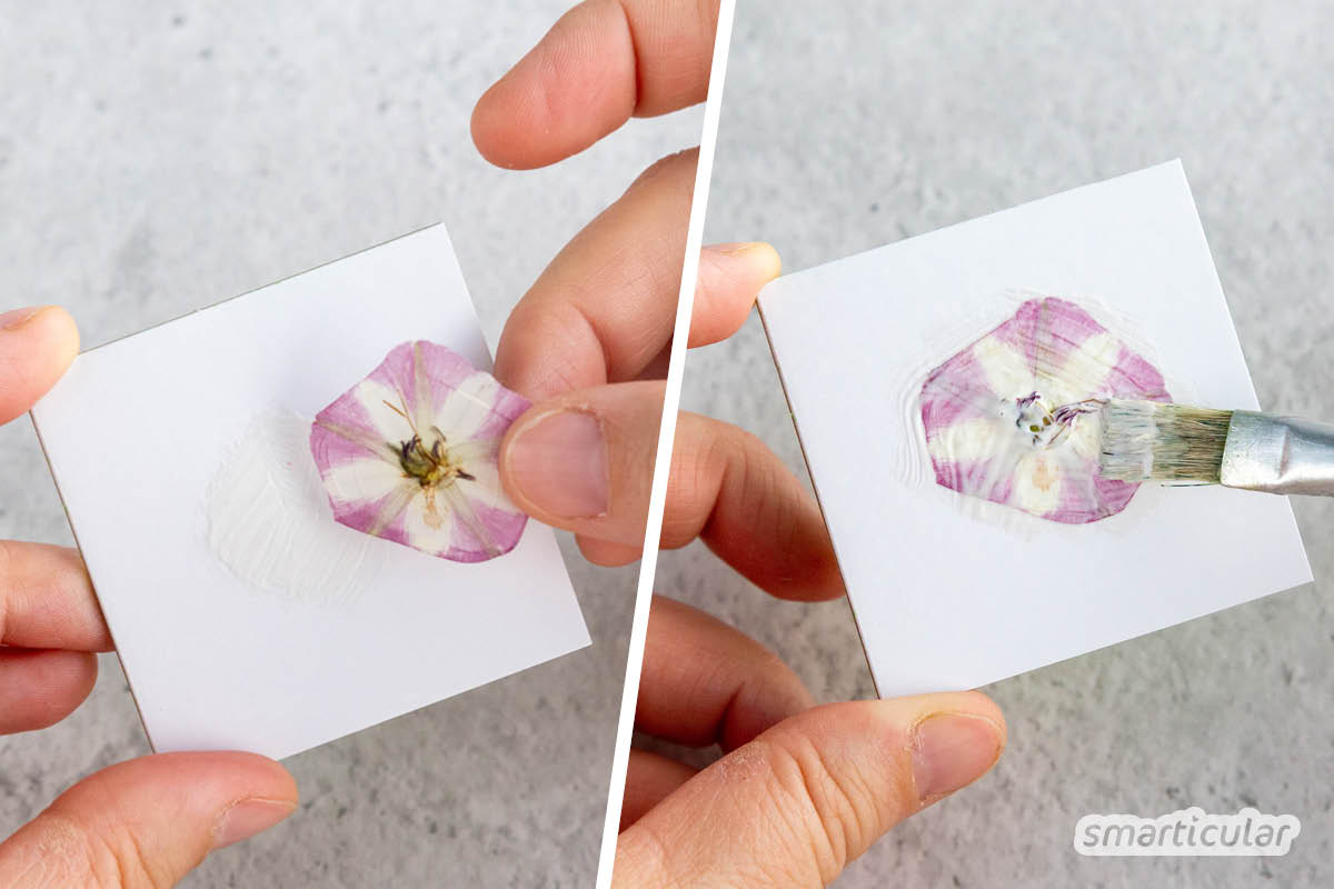 Alternative zum beliebten Memory selber machen! Mit dieser Anleitung gestaltest du im Handumdrehen ein wunderhübsches Memo-Spiel aus Blüten und Blättern.