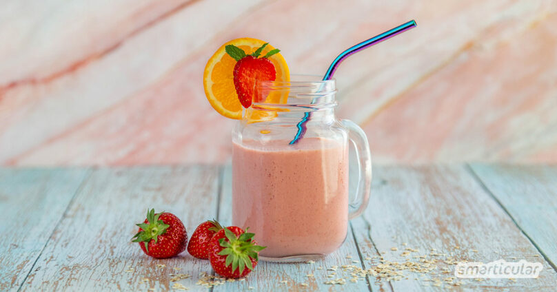 Frühstücks-Smoothie: nährstoffreiches Rezept mit Haferflocken und Erdbeeren