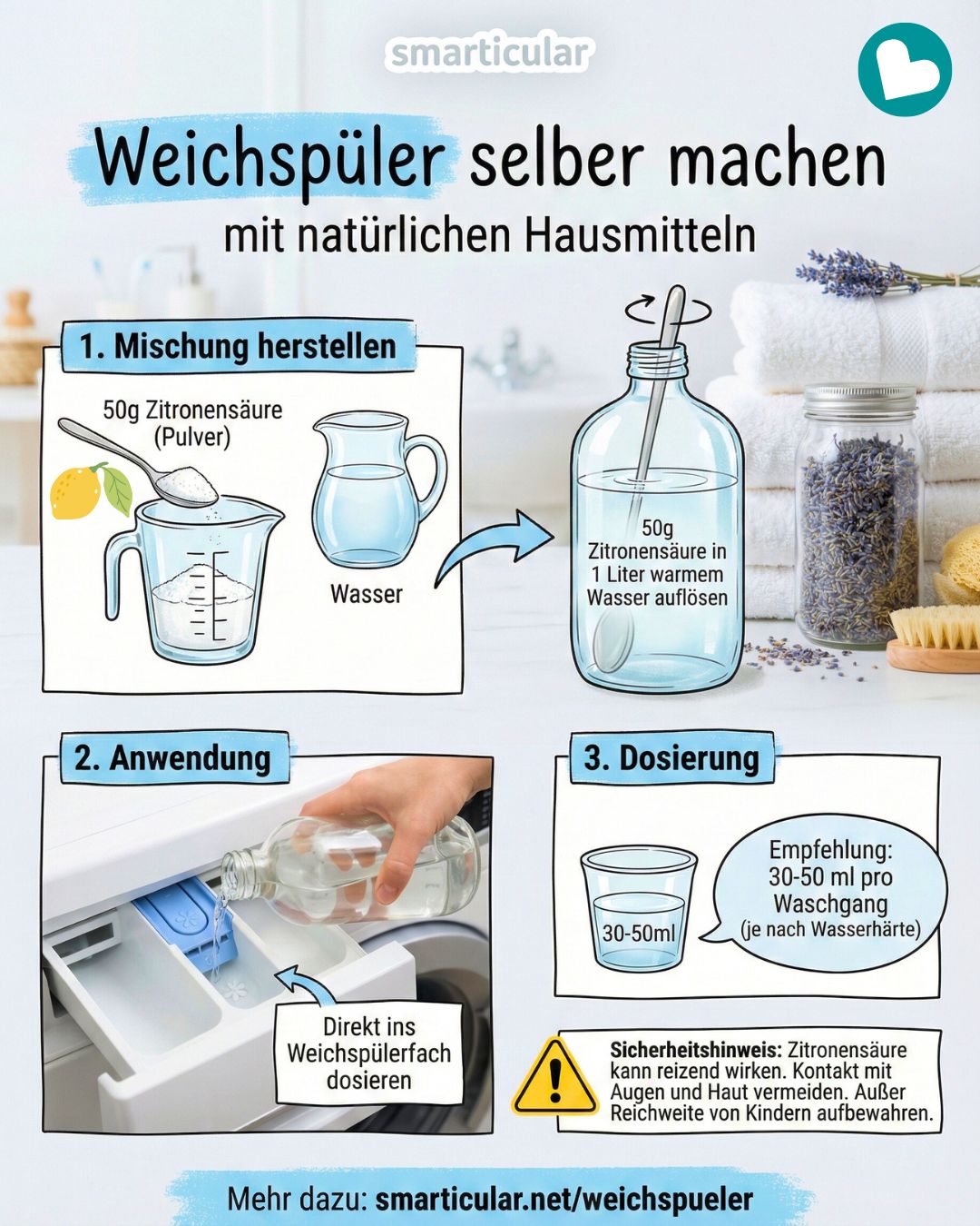 Weichspüler sind meist sehr umweltschädlich und können zu allergischen Reaktionen führen. Dabei ist es so einfach effektiven Weichspüler selbst herzustellen