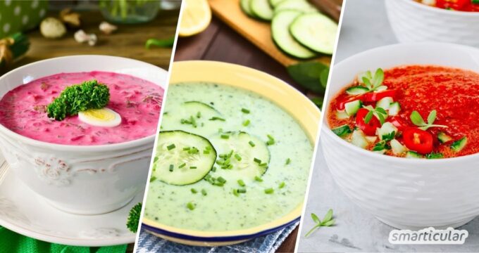 Kalte Suppen sind schnell zubereitet und eignen sich als Lunch-to-go. Entdecke die besten Rezepte für erfrischende Suppen ohne Kochen.