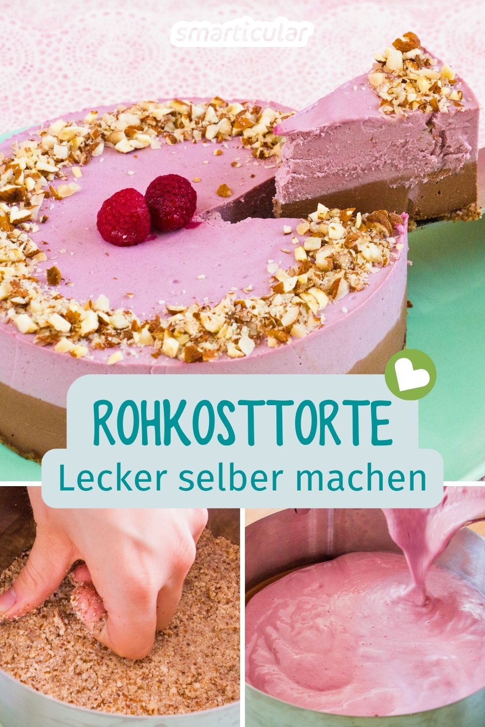 Im Sommer ist frischer Kuchengenuss ohne aufwändiges Backen gefragt! Wie wäre es mit einer Rohkosttorte, die du beliebig variieren kannst?