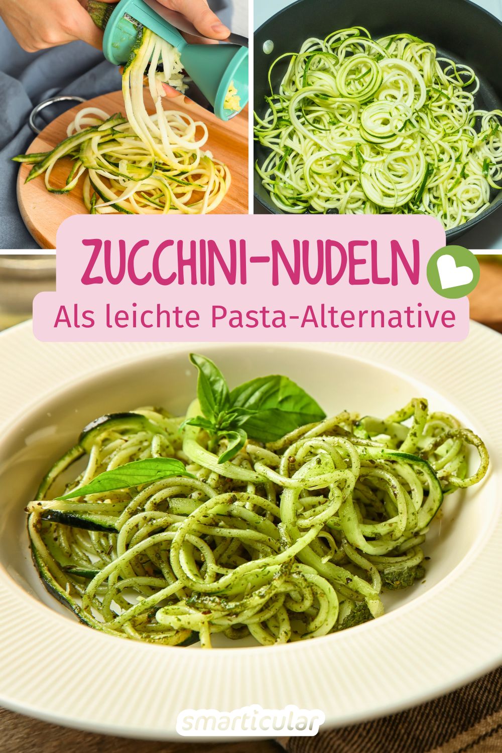Mehr Gemüse zu essen ist mit Zucchini-Nudeln ganz einfach. Die auch Zoodles genannten Zucchini-Spaghetti lassen ich kinderleicht zubereiten.