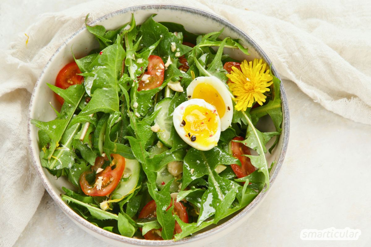 L&ouml;wenzahnsalat mit ger&ouml;steten Kernen