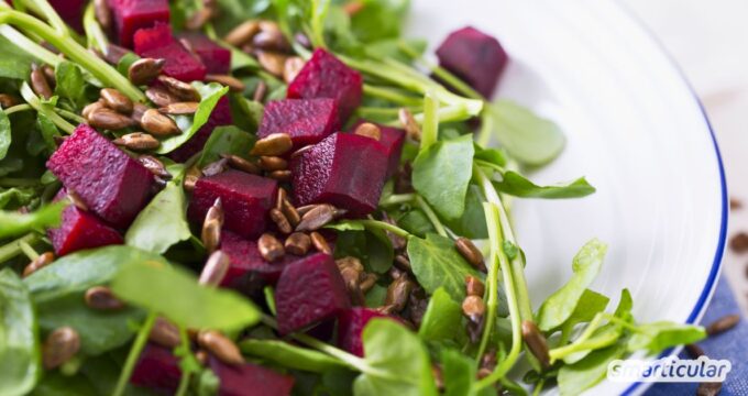 Ein Postelein-Salat bringt Farbe auf den Tisch! Mit diesem Rezept genießt du eine perfekte Kombination winterlicher Aromen.