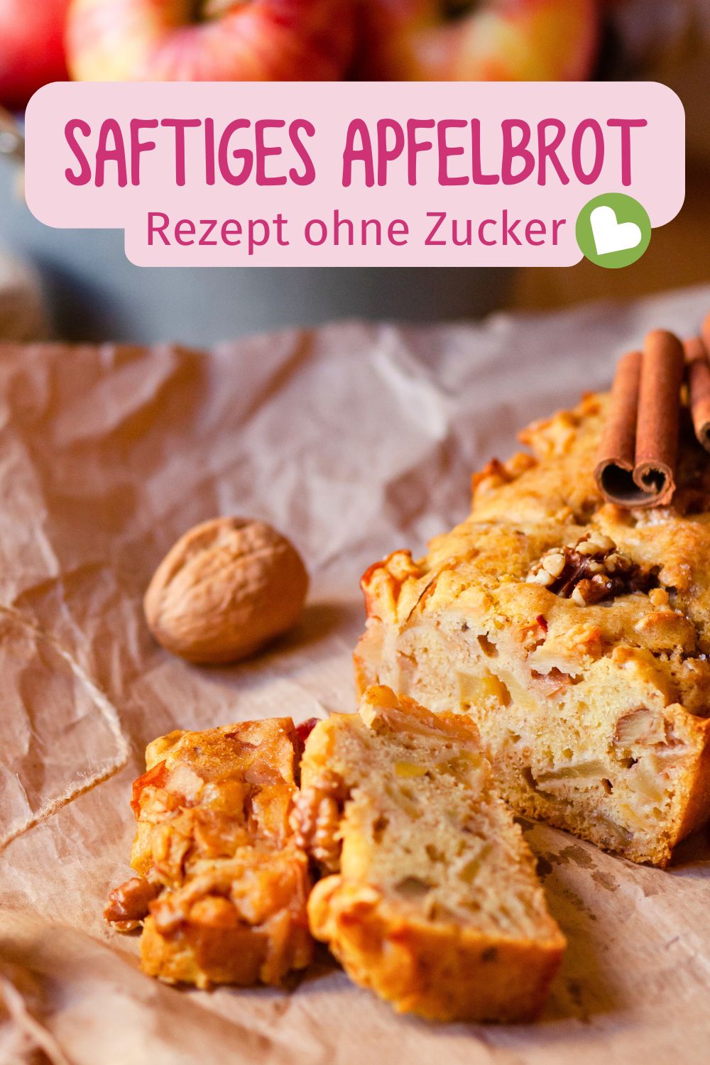 Mit diesem Rezept für ein saftiges Apfelbrot backst du eine gesündere Alternative zum klassischen Apfelkuchen, die richtig lecker schmeckt.