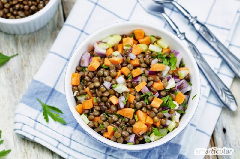 Rezept für Linsensalat mit Karotte und Sellerie