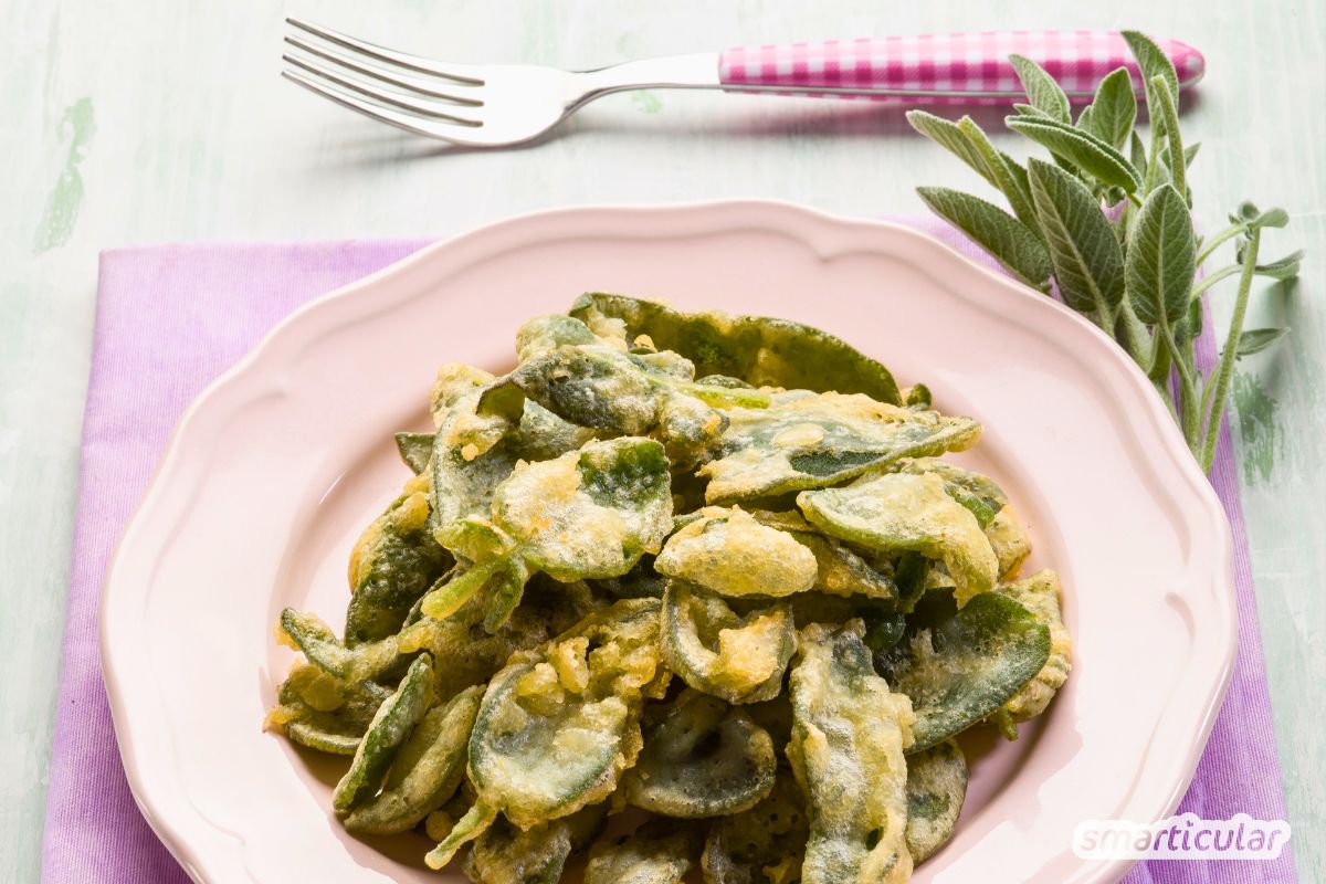 Rezept für frittierte Salbeiblätter (Salvia fritta)