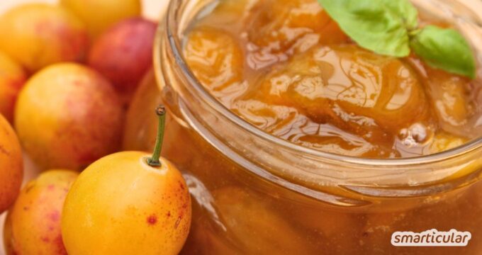 Wohin mit all den Mirabellen? Zu Mirabellenkompott verarbeitet sind sie monatelang haltbar - eingekocht sogar bis zur nächsten Ernte.