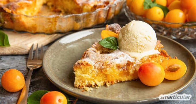 Mit einem Mirabellenkuchen kannst du die Früchte einfach und richtig lecker verarbeiten. - das Ergebnis ist saftig und nicht zu süß.