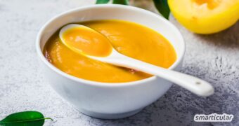 Statt immer nur Apfelmus probiere doch auch einmal dieses einfache Rezept für ein süß-säuerliches Mirabellenmus - schnell und lecker!
