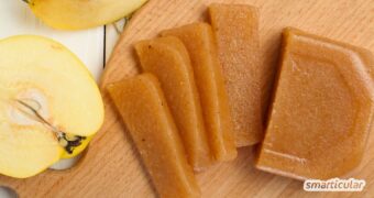 Quittenbrot ist eine feine Mischung aus Süße und Aromen. Es harmoniert wunderbar zu Käse, kann aber auch einfach nur vernascht werden.