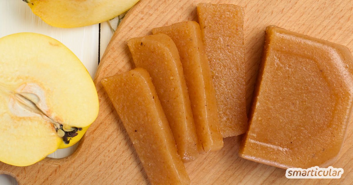 Quittenbrot ist eine feine Mischung aus Süße und Aromen. Es harmoniert wunderbar zu Käse, kann aber auch einfach nur vernascht werden.