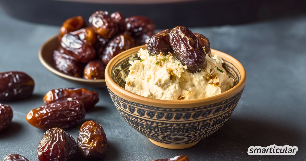 Mit seinem süß-säuerlichen Aroma ist ein Datteldip der Hit auf jedem Buffet - blitzschnell zubereitet aus einer guten Handvoll Zutaten.