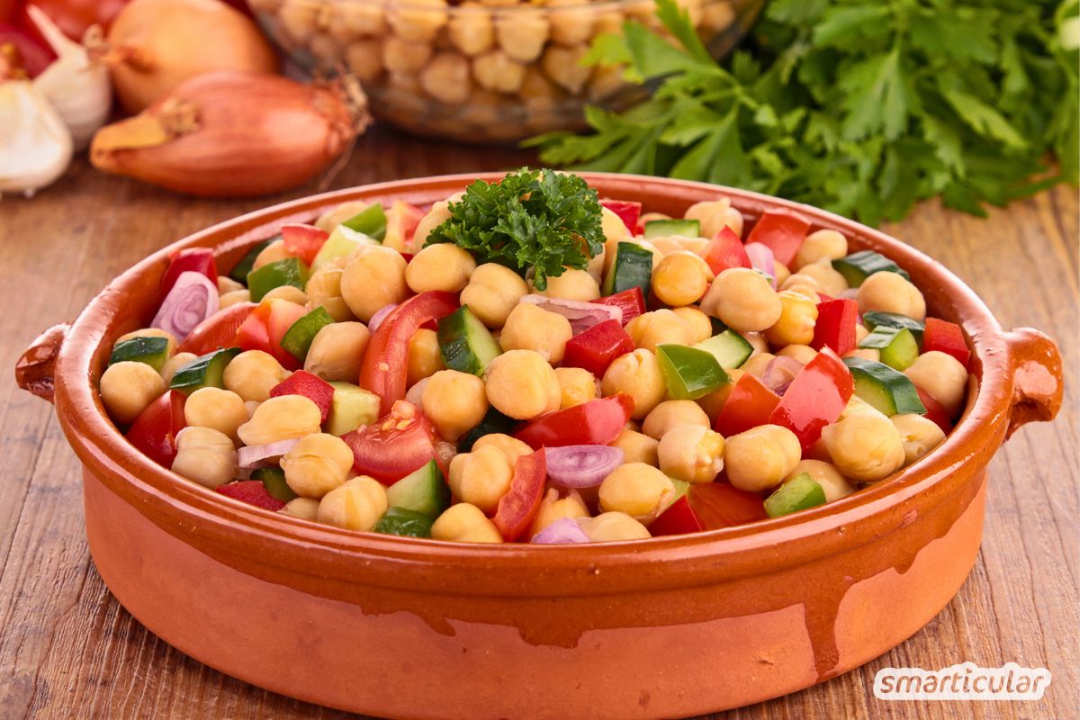 Griechischer Salat mit Kichererbsen