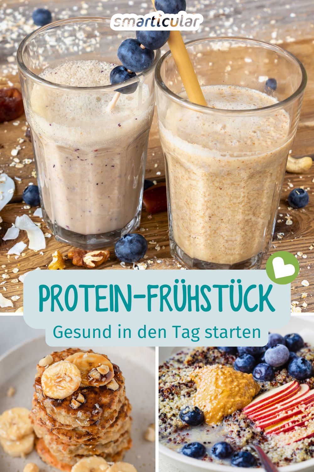Diese süßen und herzhaften Rezepte für ein leckeres Protein-Frühstück versorgen dich mit hochwertigem Eiweiß und weiteren Vitalstoffen.