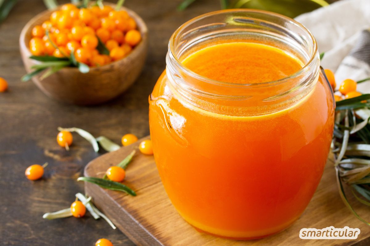 Rezept f&uuml;r Sanddorn-Marmelade: fruchtig, s&auml;uerlich und gesund