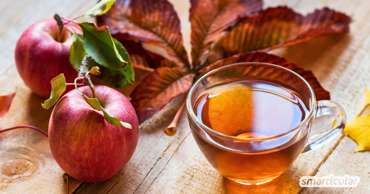 Ein selbst gemachter Apfeltee ist nicht nur richtig lecker und schnell zubereitet. Du kannst auch Apfelschalen sinnvoll verwerten.